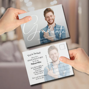 Carte Postale Diplôme photo de script tendance Enregistrer la da