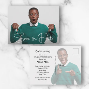 Carte Postale Diplôme photo de script tendance Enregistrer la da