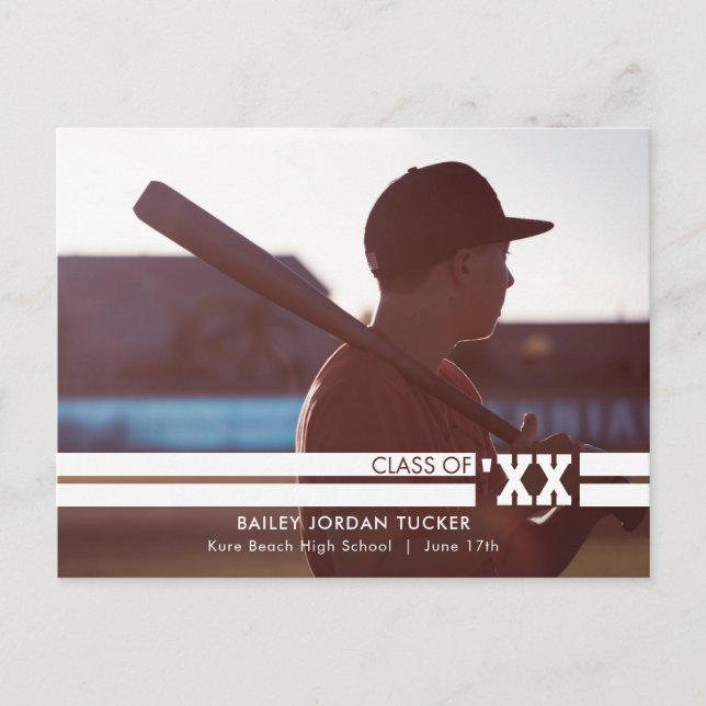 Carte Postale Diplômé sportif Faire-part photo complète (Devant)