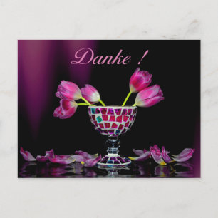 Carte Postale Dire merci avec des tulipes  -