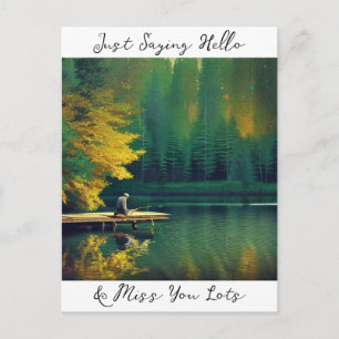 Carte Postale Dire simplement bonjour et je t'aime beaucoup  