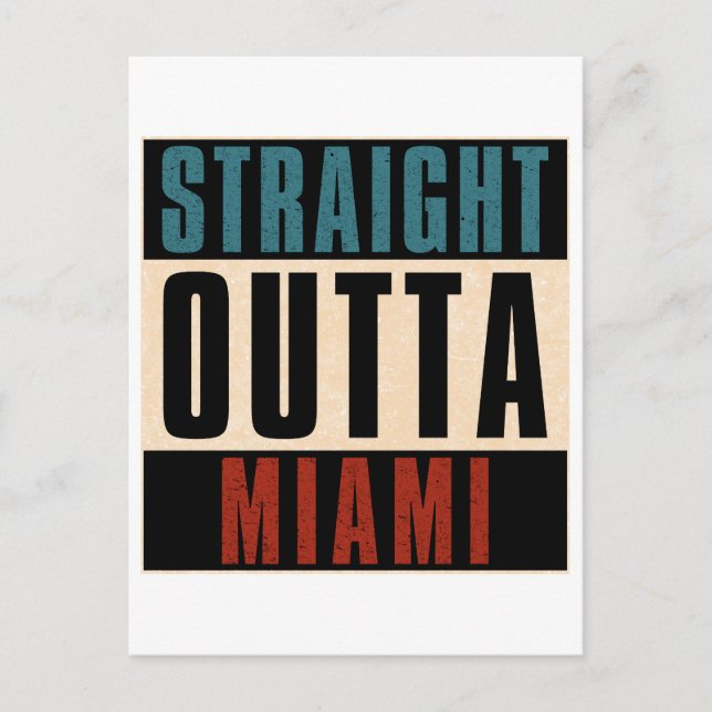 Carte Postale Direct Outta Miami Floride FL (Devant)