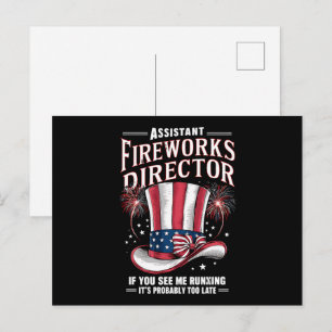 Carte Postale Directeur adjoint des feux d'artifice États-Unis 4
