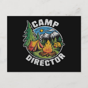 Carte Postale Directeur de camp rétro Camping Camp d'été Drôle d