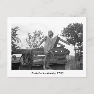 Carte Postale Direction Californie, années 1930