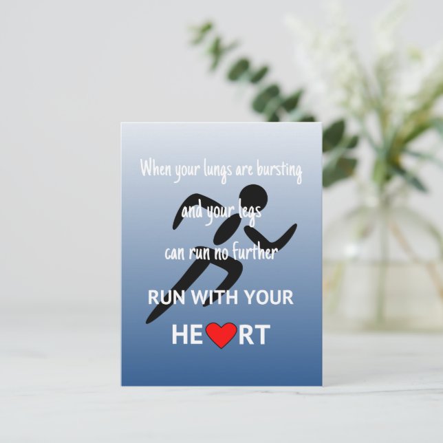 Carte Postale Diriger avec votre coeur sports de motivation (Debout devant)