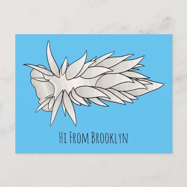 Carte Postale Dirona albolineata nudibranche dessin animé (Devant)