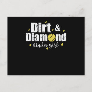 Carte Postale Dirt and Diamond kinda Girl Softball Sport