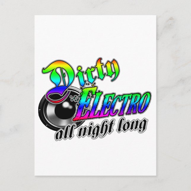 Carte Postale DIRTY ELECTRO Toute la nuit DJ (Devant)