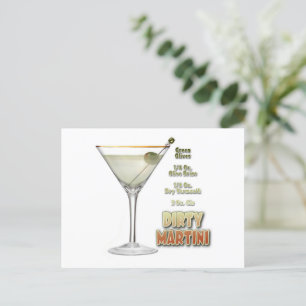 Carte Postale Dirty Martini Cocktail Recette Art