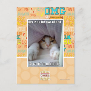 Carte Postale Dis iz aussi loin que le coude du lit..