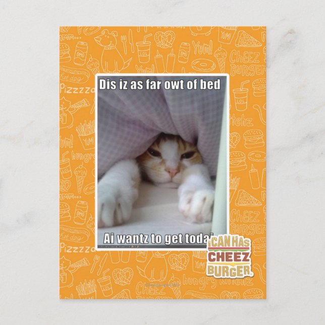 Carte Postale Dis iz aussi loin que le coude du lit.. (Devant)