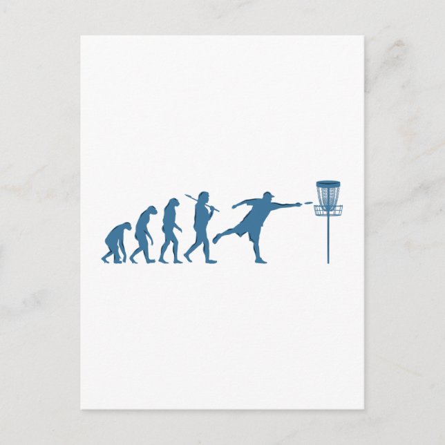 Carte Postale Disk Golf Evolution - Un cadeau amusant pour Disk  (Devant)