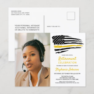 Carte Postale Dispatcher Photo personnalisée Mince Gold Line Ret