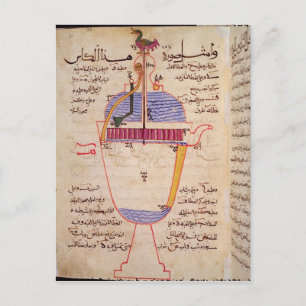 Carte Postale Dispositif mécanique pour verser l'eau
