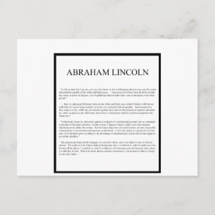 Carte Postale Disposition de rechange Honest Abe
