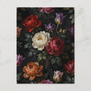 Carte Postale Disposition florale de pivoine tulipe riche et lun