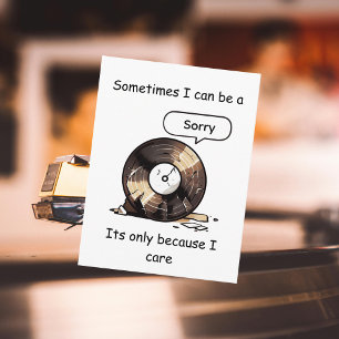 Carte Postale Disque Cassé Drôle Désolé Parce Que Je Me Soucie D