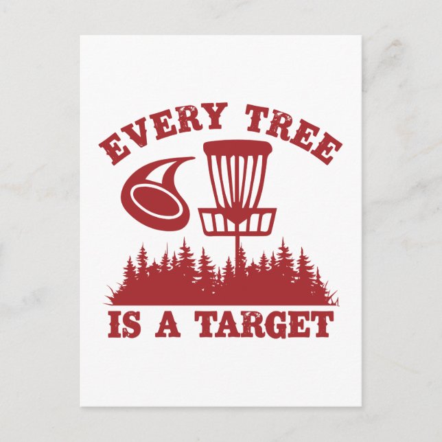 Carte Postale Disque Golf Funny Chaque arbre est une cible (Devant)