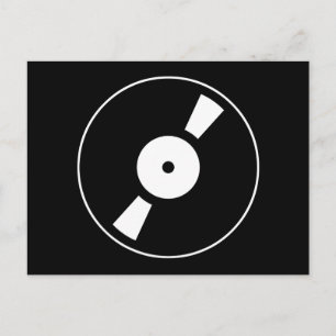 Carte Postale disque vinyle rétro