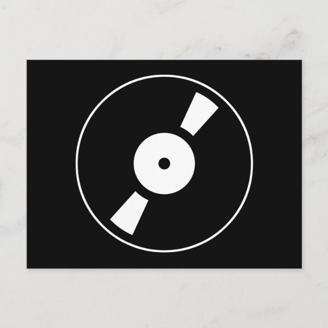 Carte Postale disque vinyle rétro (Devant)