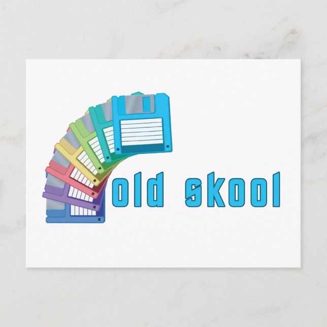 Carte Postale Disques de disquette anciens Skool (Devant)