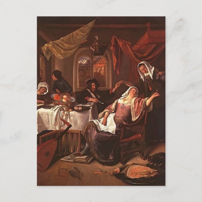 Carte Postale Dissolute House par Jan Steen (Devant)