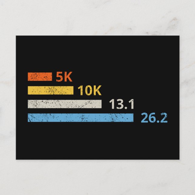 Carte Postale Distances de course I - 5K 10K 13,1 26,2 Marathoni (Devant)