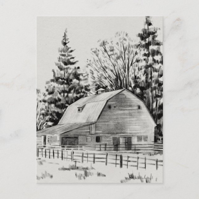 Carte Postale Distant Barn Sketch I (Devant)