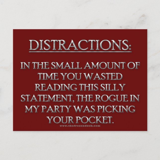 Carte Postale Distractions (Devant)