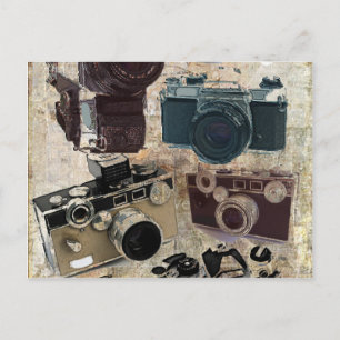 Carte Postale distressed photographe retro camera