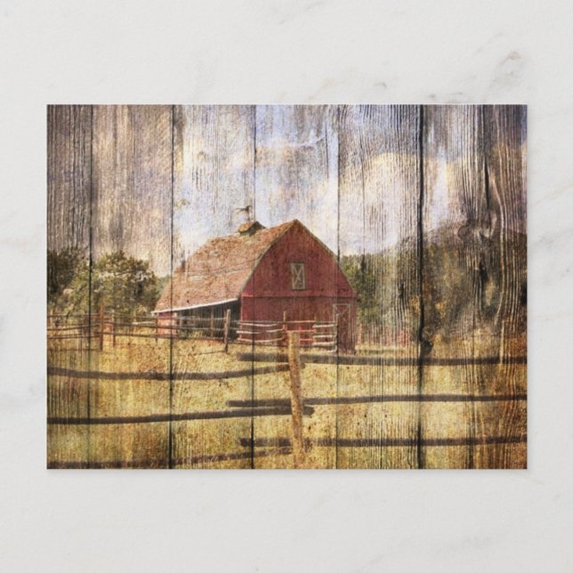 Carte Postale Distressed Wood Rustic Western (Devant)