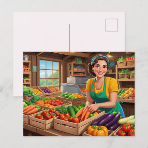 Carte Postale Distributeur de légumes amusant à toutes fins 