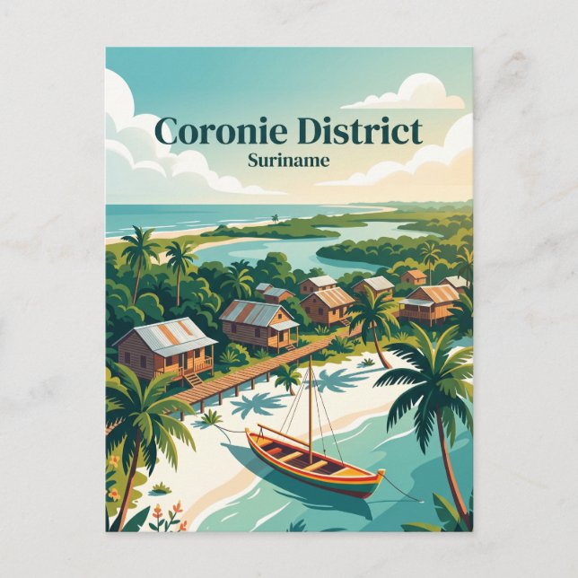 Carte Postale District de Coronie Suriname (Devant)