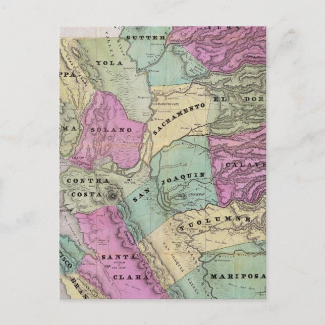 Carte Postale District minier de Californie (Devant)