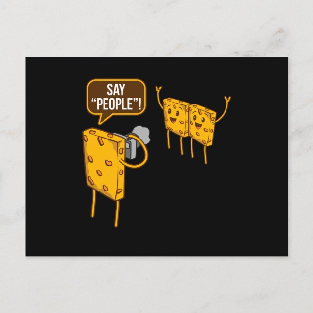 Carte Postale Dites à des gens Fromage Alimentation Aime mangeur (Devant)