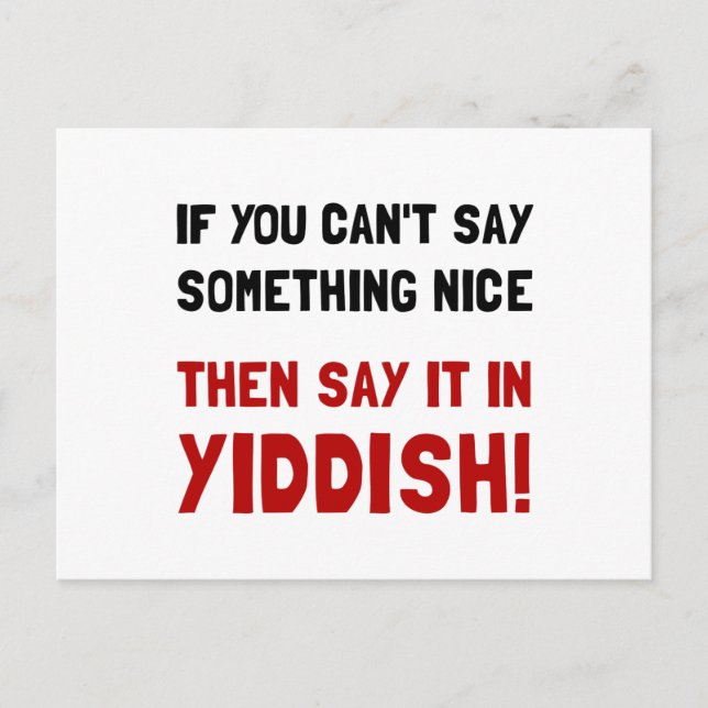 Carte Postale Dites-Le En Yiddish (Devant)