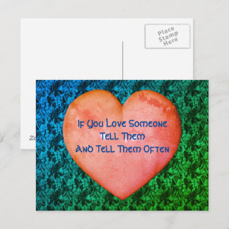 Carte Postale Dites-Leur Que Vous Les Aimez Coeur Rose Abstrait