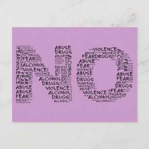 Carte Postale Dites non à la violence, à l'abus, à la drogue, à 