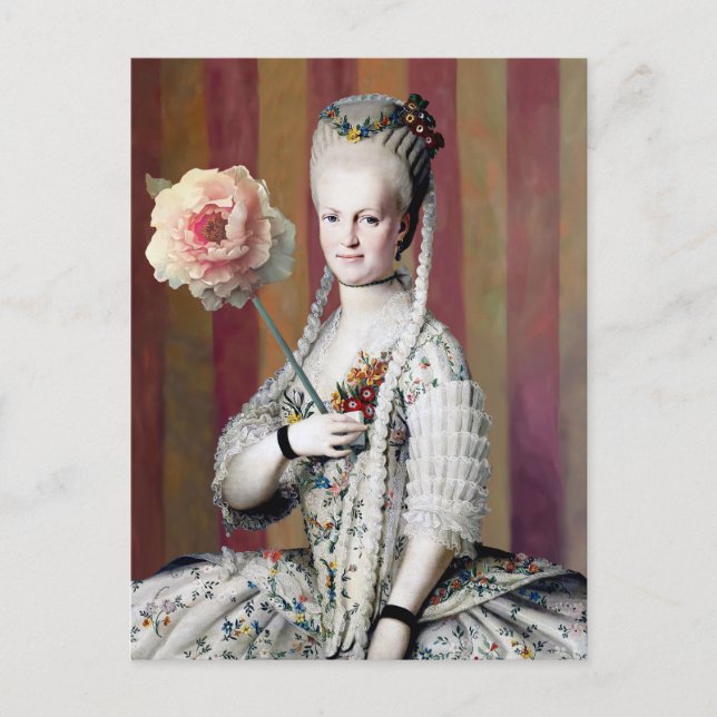 Carte Postale Diva au Masque Floral (Devant)