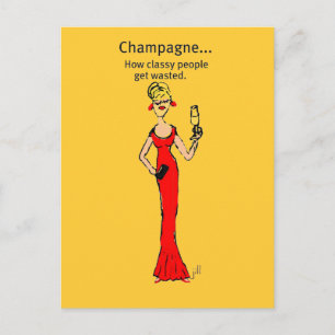 Carte Postale Diva : Champagne "Comment les gens de classe se fo