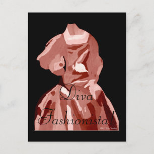 Carte Postale Diva Fashionista En Neutral