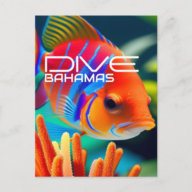 Carte Postale Dive Bahamas Orange - Planificateur (Devant)