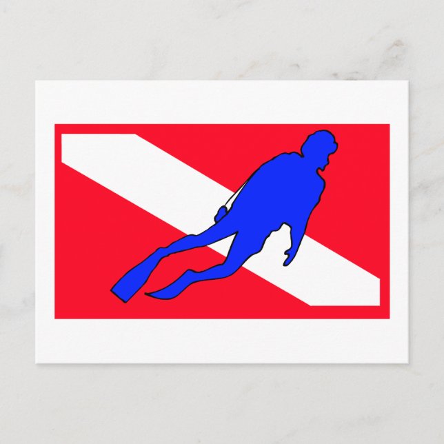 Carte Postale Diver Down Drapeau cadeau (Devant)