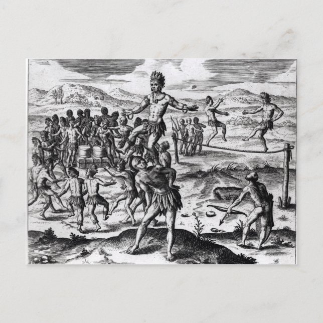 Carte Postale Divers jeux indiens, de 'Americae' (Devant)