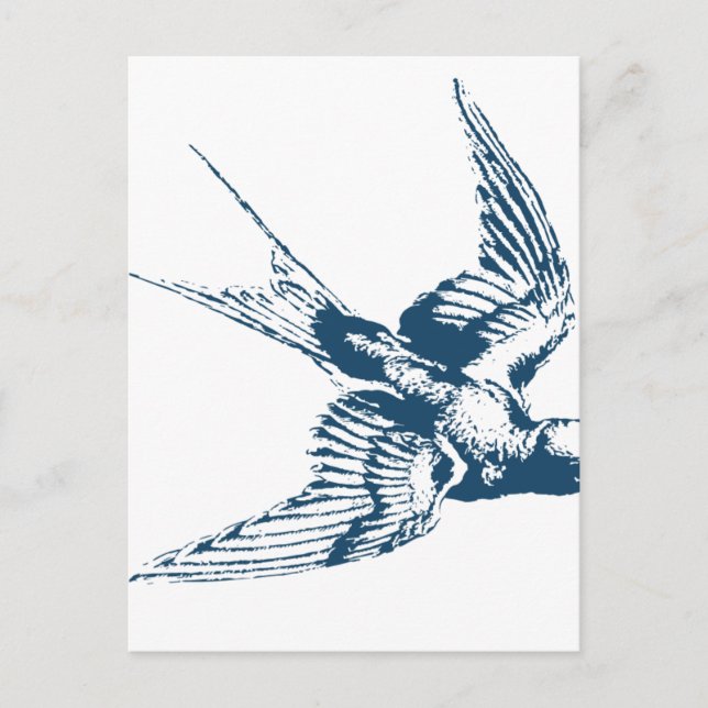 Carte Postale Divers - Vintage bleu : Flying Bird (Devant)
