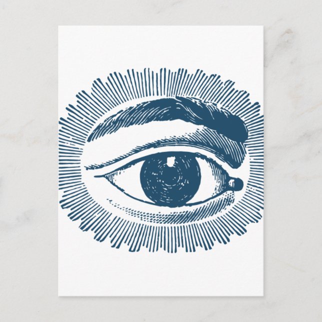 Carte Postale Divers - Vintage bleu : oeil gauche (Devant)
