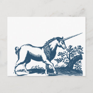 Carte Postale Divers - Vintage bleu : Unicorn