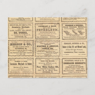 Carte Postale Diverses publicités pétrolières