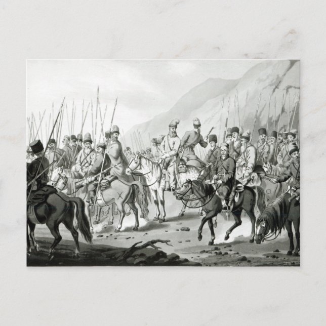 Carte Postale Diverses tribus de cosaques russes (Devant)